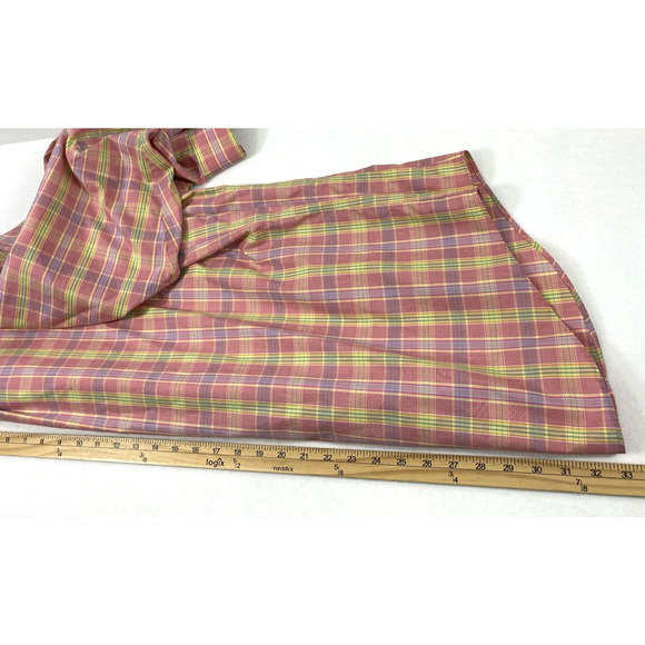 Lands' End Mens Shirt Size 16 1/2- 33 No Iron Pink Plaid Button Down Long Sleeve - Picture 6 of 8